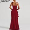 BITCED Women's Evening Gown Long Dress Summer Fashion Sexy Strapless Backless High-Slit Dress
