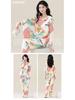 Women's Korean-Style Pure Cotton Printed Long Sleeve Pajama Set for Autumn/Spring