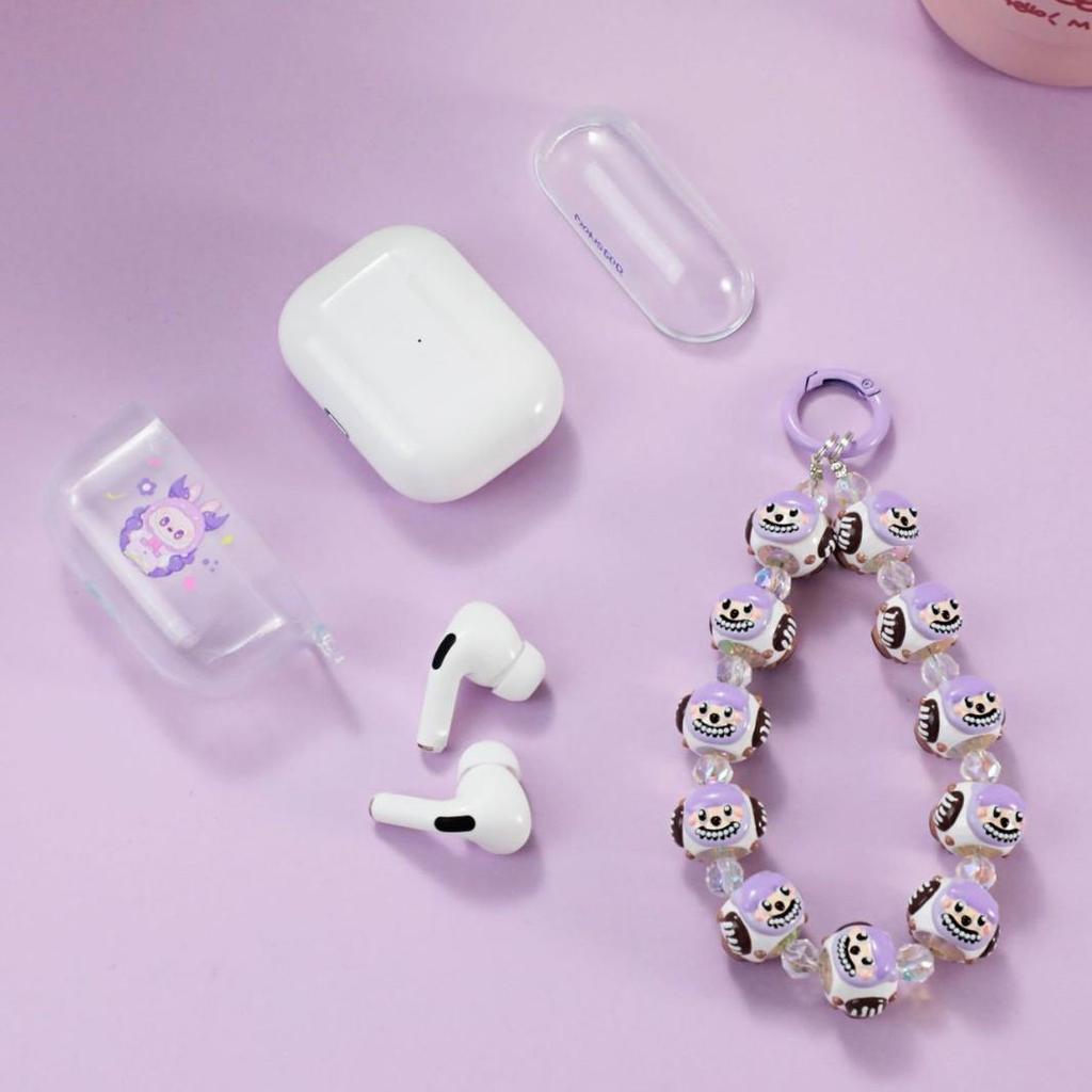 TWS-K44 Wireless Bluetooth Earphones with DIY Hand-Painted Beaded Keychain Case