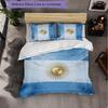 Argentina Football Pattern 3 Pieces Bedding Set Soft Microfiber Duvet Cover with Pillow Cases for Bedroom