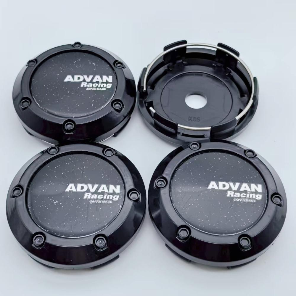 4pcs 66mm Car Wheel Center Caps With Advan Logo Emblem Badge Wheel Hubcaps Rims Hub Center Dust Cover Car Styling Accessories