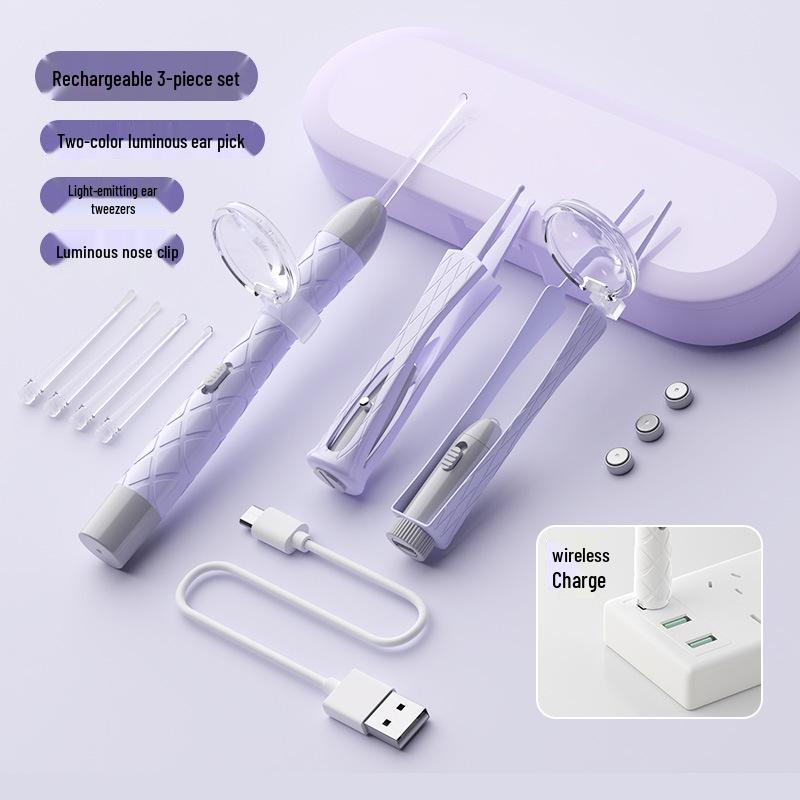 Illuminated Ear & Nose Cleaning Kit for Babies – Battery-Operated Earwax Remover Set