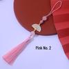 Ancient Style White Tassel Fan Pendant for Hanfu/Qipao Lapel or Phone