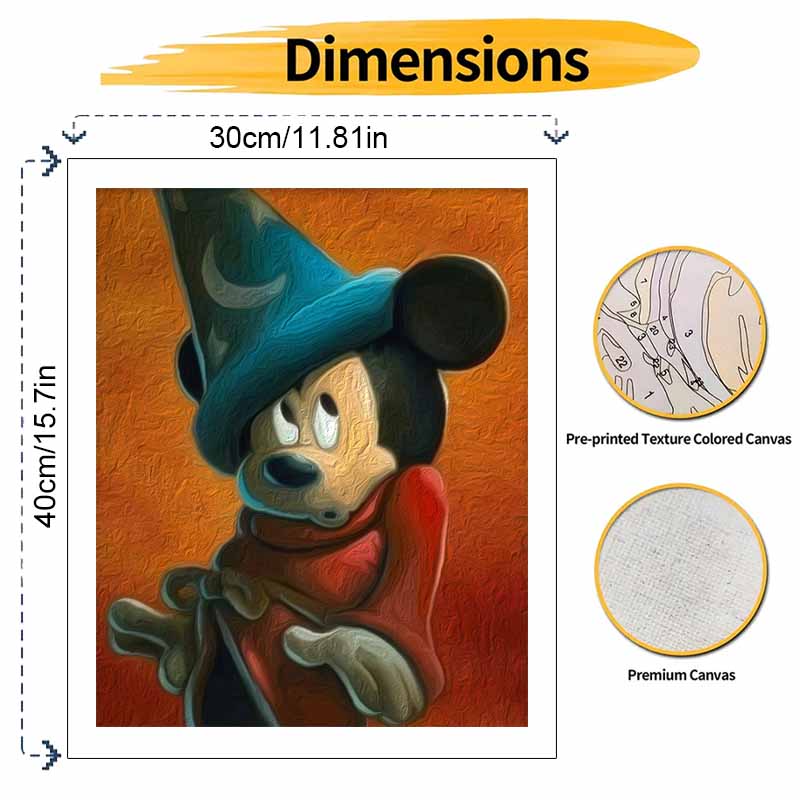 Disney Mickey Mouse Sorcerer Digital Oil Painting Art Kit DIY Handmade Home Decoration Gift