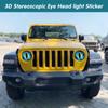 Beast Eyes Headlamp Decals for Jeep Headlights, 3D Round Funny Decals for Truck Car Body, Window, Bumper Decoration (Blue)