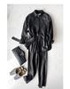2025 Spring Soft Sheepskin High Waist Cropped Leather Pants - Elastic, Loose Fit, Leg-Shaping Trousers for a Chic Commute Look