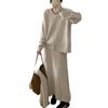 Autumn and winter knitted sweater three-piece women's new lazy casual loose sweater skirt scarf set