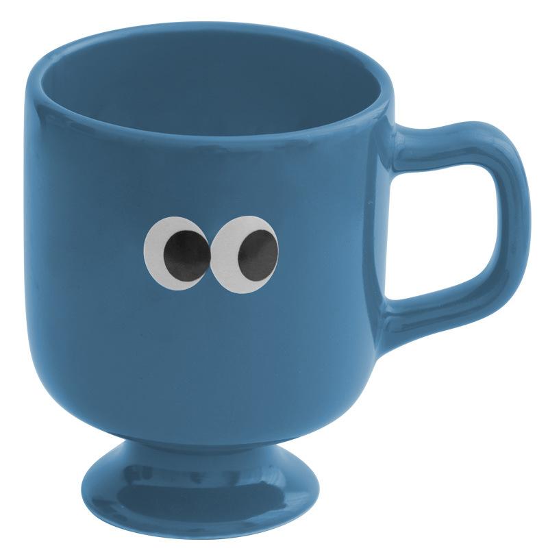 Cute and Quirky Big Eyes Ceramic Goblet Creative Coffee Cup Breakfast Mug Cartoon Children's Milk Water Cup