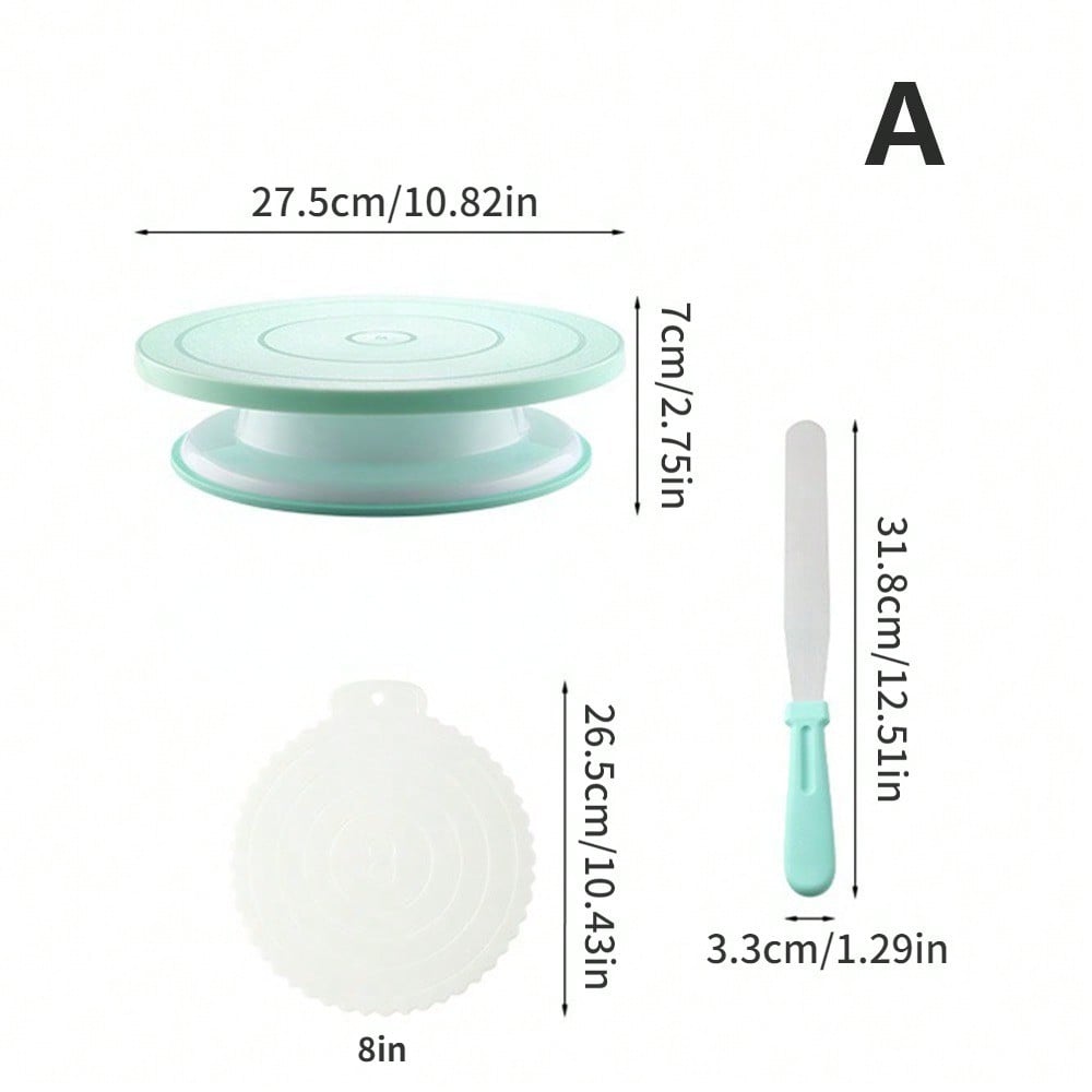Cake Decorating Kit Cake Turntable Cream Spatula Stainless Steel Piping Tips Reusable Pastry Bags and Couplers Baking Supplies
