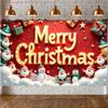 Party Banner Penguin Ornament Christmas Decoration Banner Merry Christmas Banner Lighted Design Christmas Backdrop For Home