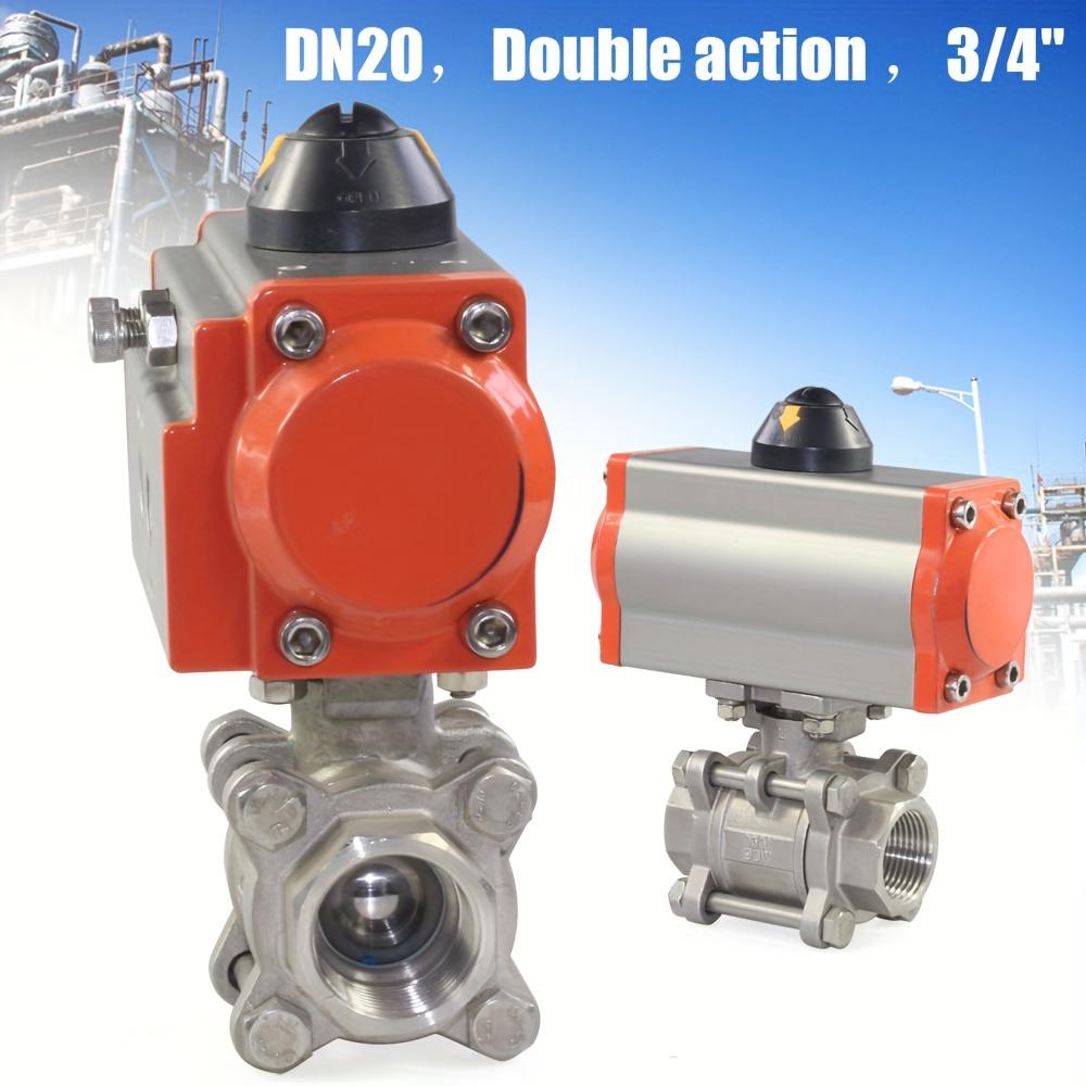 

3/4 Inch Pneumatic Ball Valve Double Acting Air Actuated Actuator Ball Valve срібний