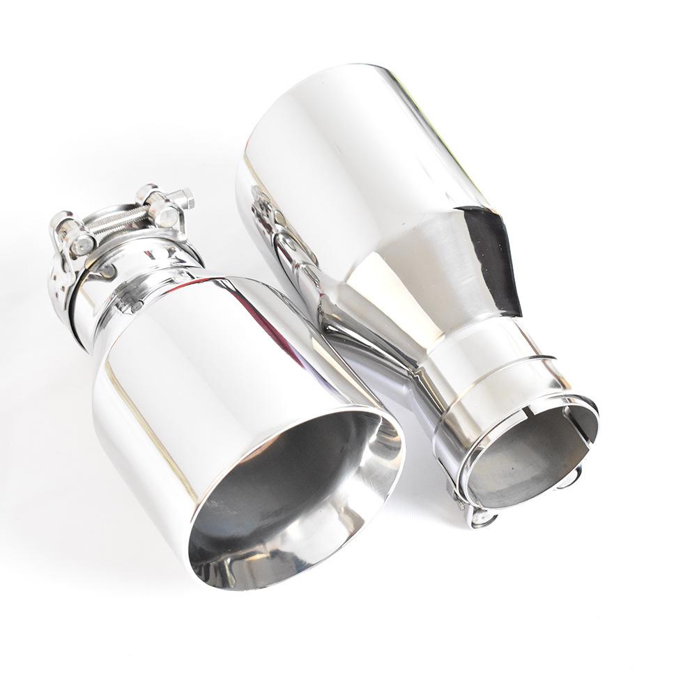 1PCS Double Wall Flat Thickness 1.2mm Stainless Steel Vehicle Refitting Universal Exhaust Tip Muffler Tail Throat Modification