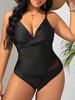 Europese & Amerikaanse Grote Maten V-hals Uitsnijding Eendelig Dames Sexy Bandeau Zwemkleding