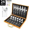 Knight Stainless Steel Tableware Knife and Fork Set 24-piece Set Western Food Knife, Fork and Spoon Gift Box Set