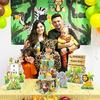 3-Tier Cupcake Stand with 24 Wild One Cupcake Toppers for Safari Baby Shower Decoration