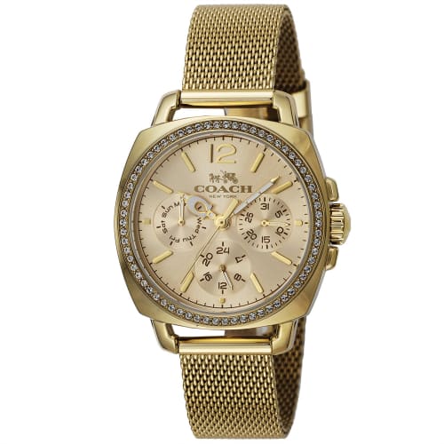 Coach Boyfriend 33mm Women's Watch, Gold Dial, Stainless Steel, Quartz Movement, 14502490