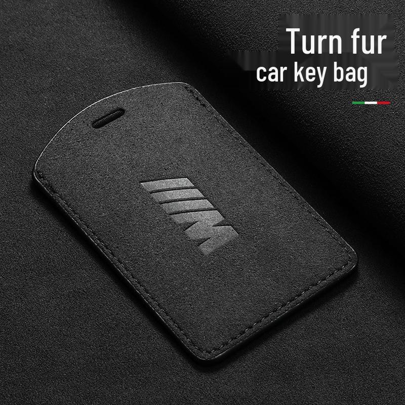Compatible with BMW New 5 Series, 7 Series, 4 Series, X5, and X7 NFC Key: Suede Double Buckle Card Case.