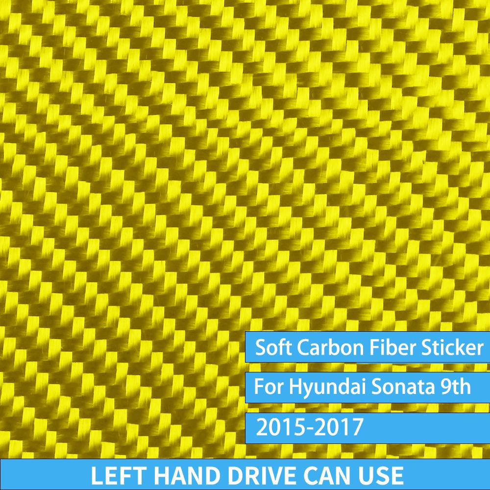 For Hyundai Sonata 9 2015 2016 2017 Glove Box Handle Real Carbon Fiber Sticker Car Interior Accessories