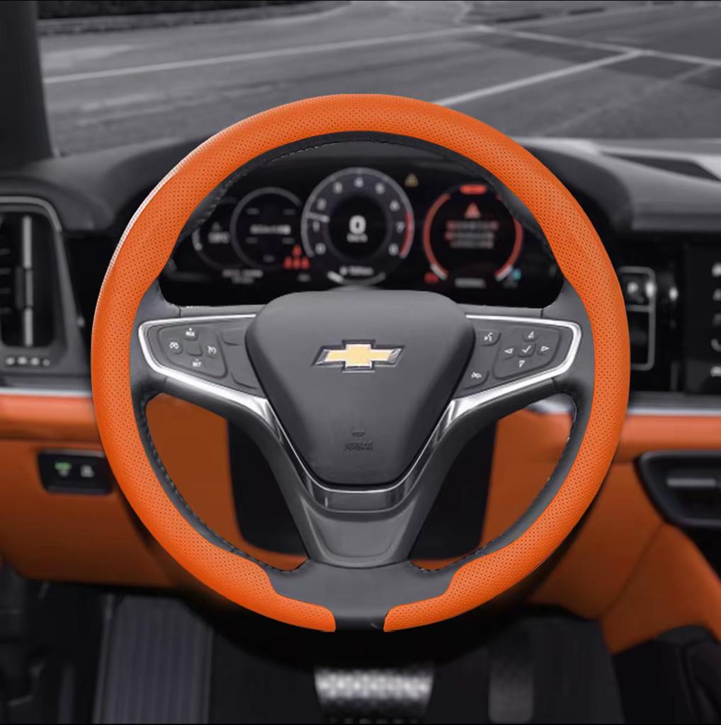 8D Nappa Leather Car Steering Wheel Cover For Chevrolet Aveo Bolt Onix Cruze Spark Cavalier Colorado Malibu Auto Accessories