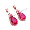Exquisite Russian 585 Purple Gold Temperament Ins Cold Wind Color Gold Plated Rose Gold Fashion Water Drop Redstone Pendant
