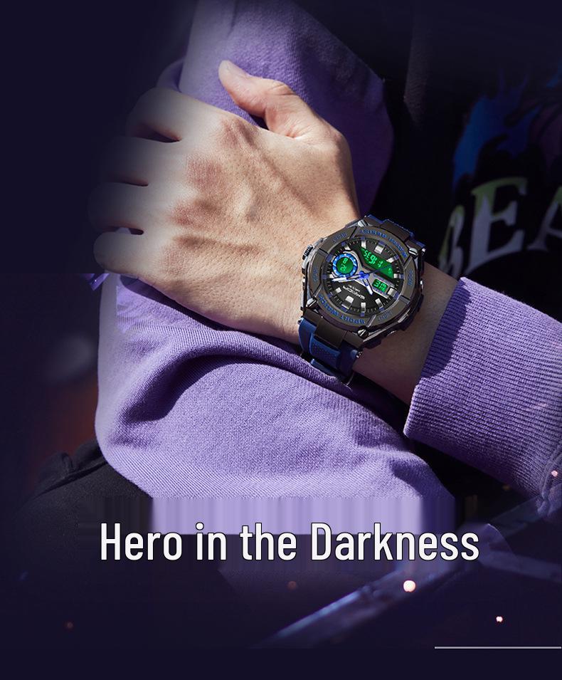 Sanda Man 3123 Multi-function Tactical Military Style Waterproof Luminous Alloy Sports Watch.