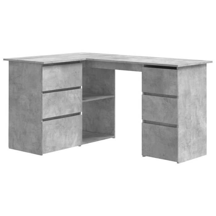 VidaXL Corner Desk Concrete Grey 145x100x76 Cm Particleboard