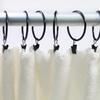 Vintage Black Curtain Rings With Clips - 1pcs Large 1 Inch Rustproof Strong Metal Decorative Drapery Hoops For Window, Easy Inst