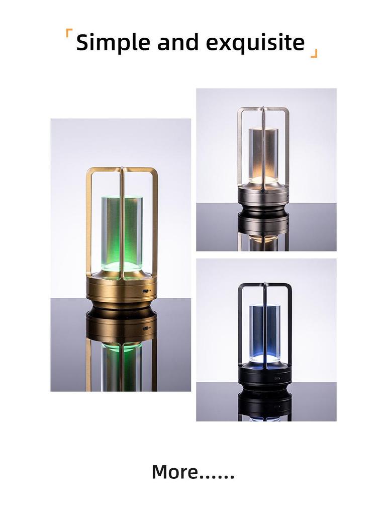 Portable LED Touch Lamp - Metal Stand, Rechargeable, Eye-Protective, Super Bright for Bar, Camping, or Table Use