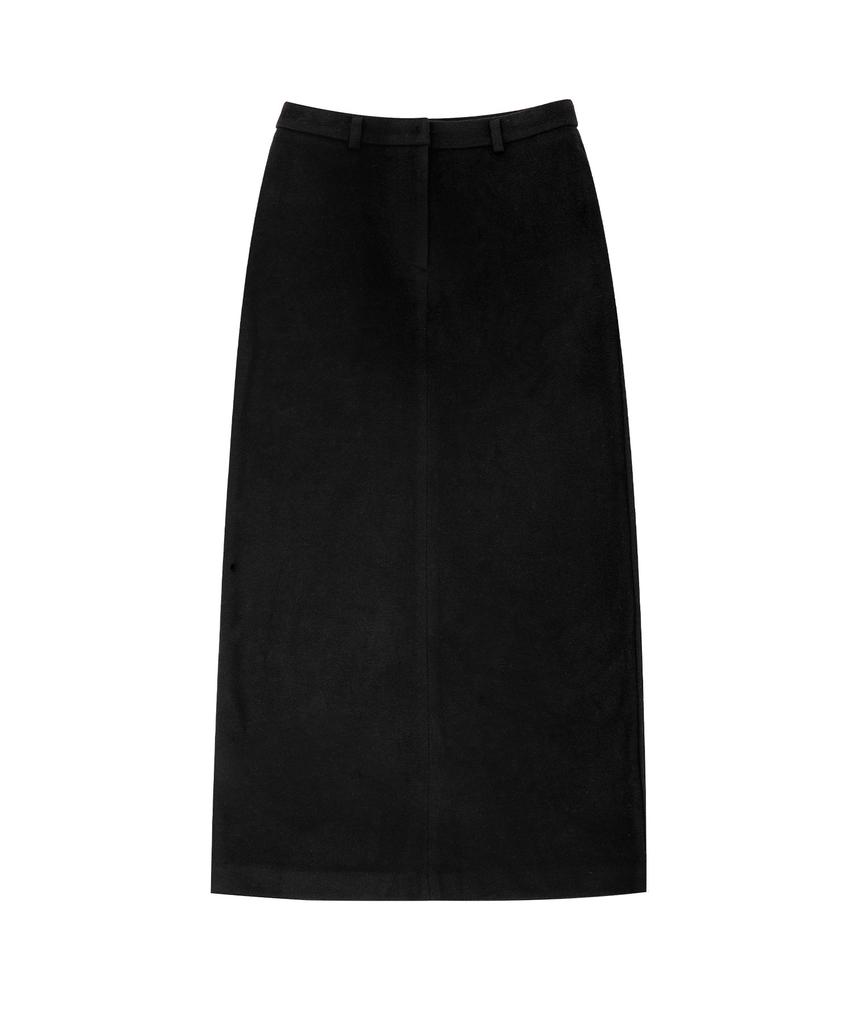 Siyajyu Sist9054 Semi-Flare Column Long Skirt_Black
