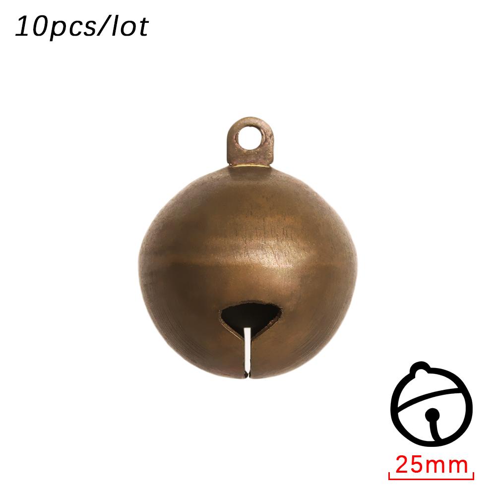 10pcs Crafts Christmas Tree Ornaments Handmade Necklace Copper Jingle Bells Small Bell Campanula Accessories Retro Bronze
