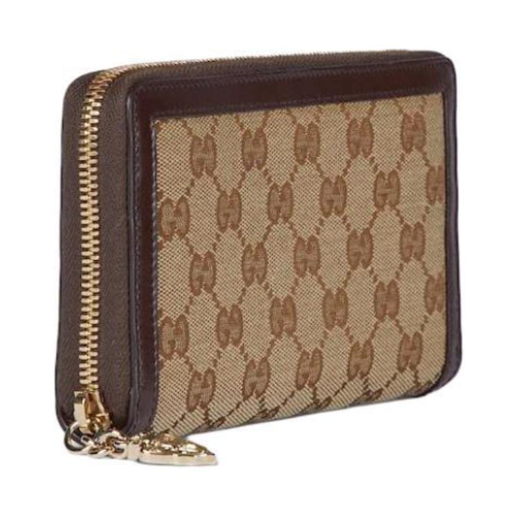 GUCCI Leather Wallet Mini Women's Beige & Ebony 790035-FADHW-9742