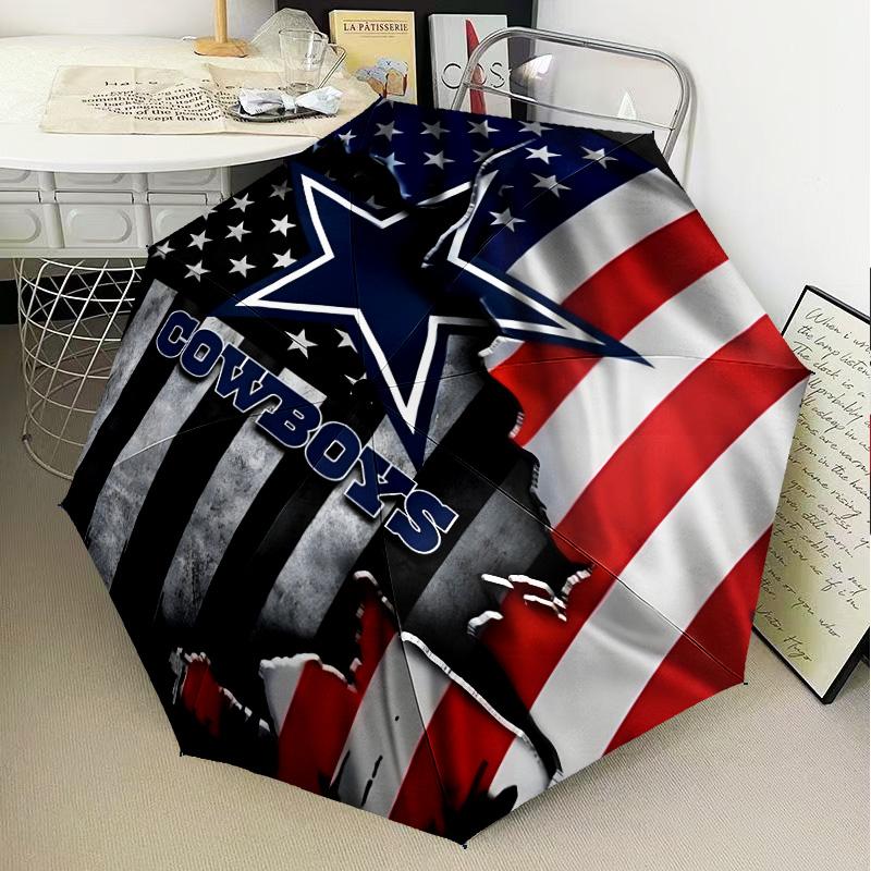 American Flag Cowboys Umbrella Folding umbrella, automatic umbrella 8-Frame for Travel, camping Use Gift for Halloween Christmas
