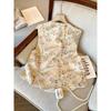 Spring new embroidered vest high-end temperament round neck vest short top stacked vest