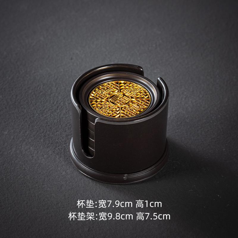 Electric Wood Tea Cup Mat Circular Japanese Retro Zen Tea Ceremony Kung Fu Teacup Holder Desktop Insulation Mat Tea Holder