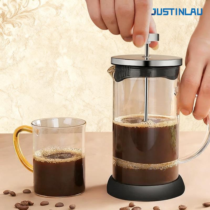 350-1000ML French Press Coffee Maker Stainless Steel High Borosilicate Glass Heat-Resistant Coffee Brewer Coffee Pot Household