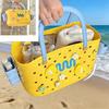 Dopamine Color Portable Storage Basket with Double Handles, Moistureproof Household Organizer for Bathroom & Kitchen Supplies