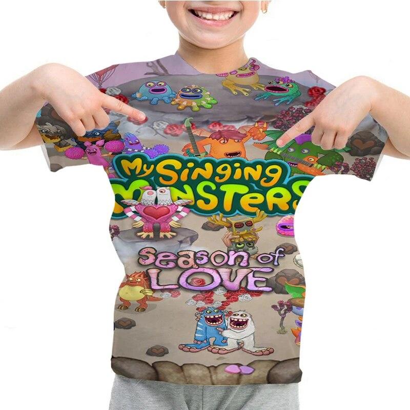 My Singing Monsters T-shirt Boys Girls Summer 3D Cartoon Anime T Shirt O-neck Casual Tshirt Kids Short Sleeve Children Tops Tees