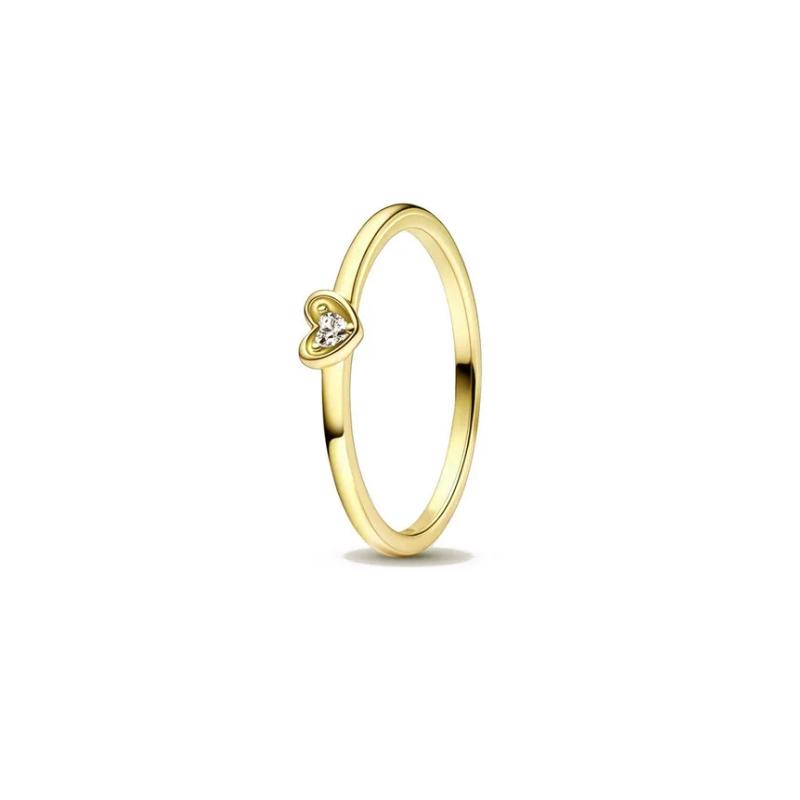 New copper Light Gold Plated Crown Love Bow Colored Diamond Ring Charm Compatible With for Party Daily Leisure Wear Do It Yourself Womens Boutique Je