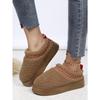 Thick Soles Wear Winter Headscarf Half Slippers, New Ethnic Style Lace Wool Semi-support Snow Cotton Slippers