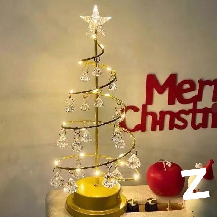 

LED Wrought Iron Crystal Christmas Tree Light - Indoor Scene Decoration, Festival Atmosphere, Table Lamp for Bedroom