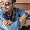 FOSSIL Minimalist Leather Men's Watch, Navy Blue Leather, fs5304