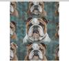 Funny English Bulldog Shower Curtain For Bathroom, Waterproof Shower Curtain With 12 Hooks, Modern Bath Curtains For Tub, Show