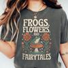 Frog Shirt, Fairycore Shirt, Fairytale Shirt, Cottagecore Shirt, Cute Floral Mushroom Shirt, Fairy Tale Top, Boho Cottage Core, Vintage Tee