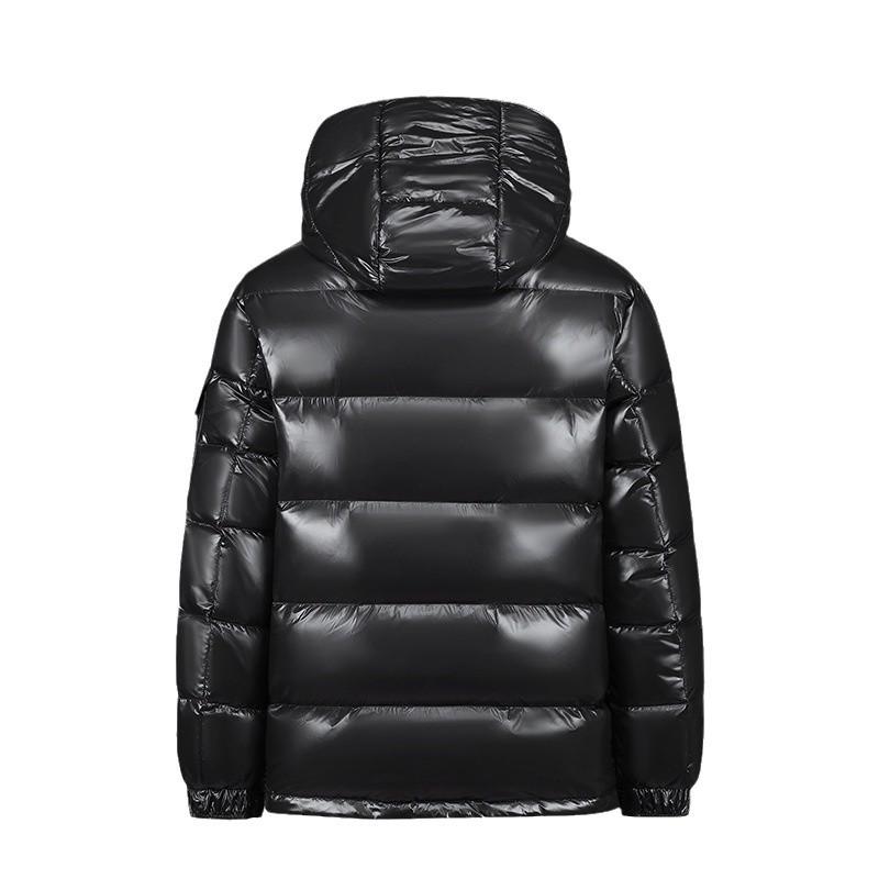 New high version glossy down jacket men's and women's short removable cap thickened white goose down to keep warm, fashionable and cold-proof
