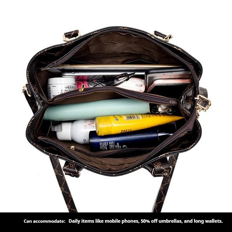 Stilvolle und schlichte Damentasche, großes Fassungsvermögen, elegante Handtasche, Umhängetasche, Schultertasche