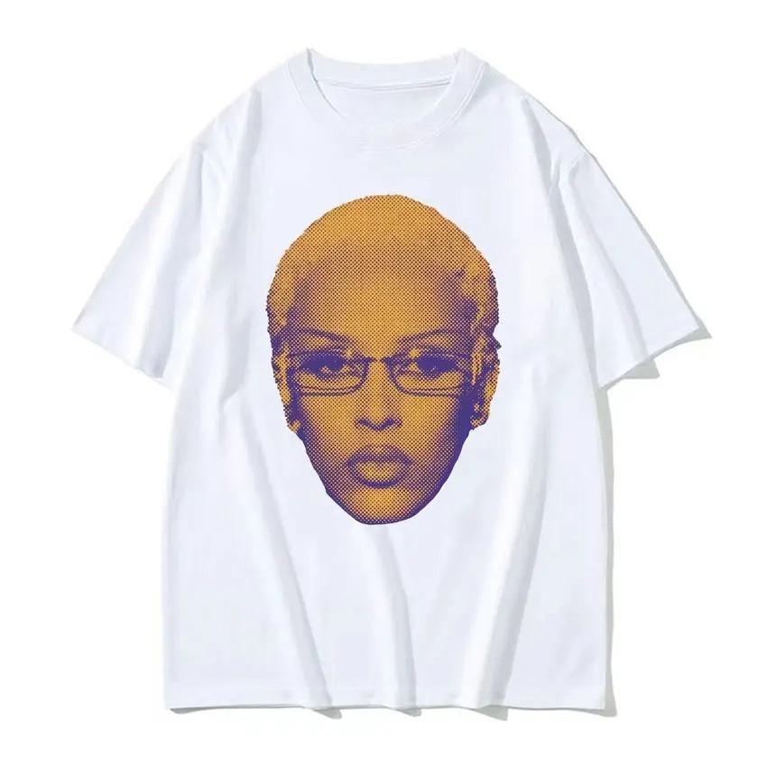 2026 Retro Rapper Doja Cat Face Graphic Tee Shirt Men Women 90s Fashion Classic TShirts Casual High Quality Cotton Tshirt Tops