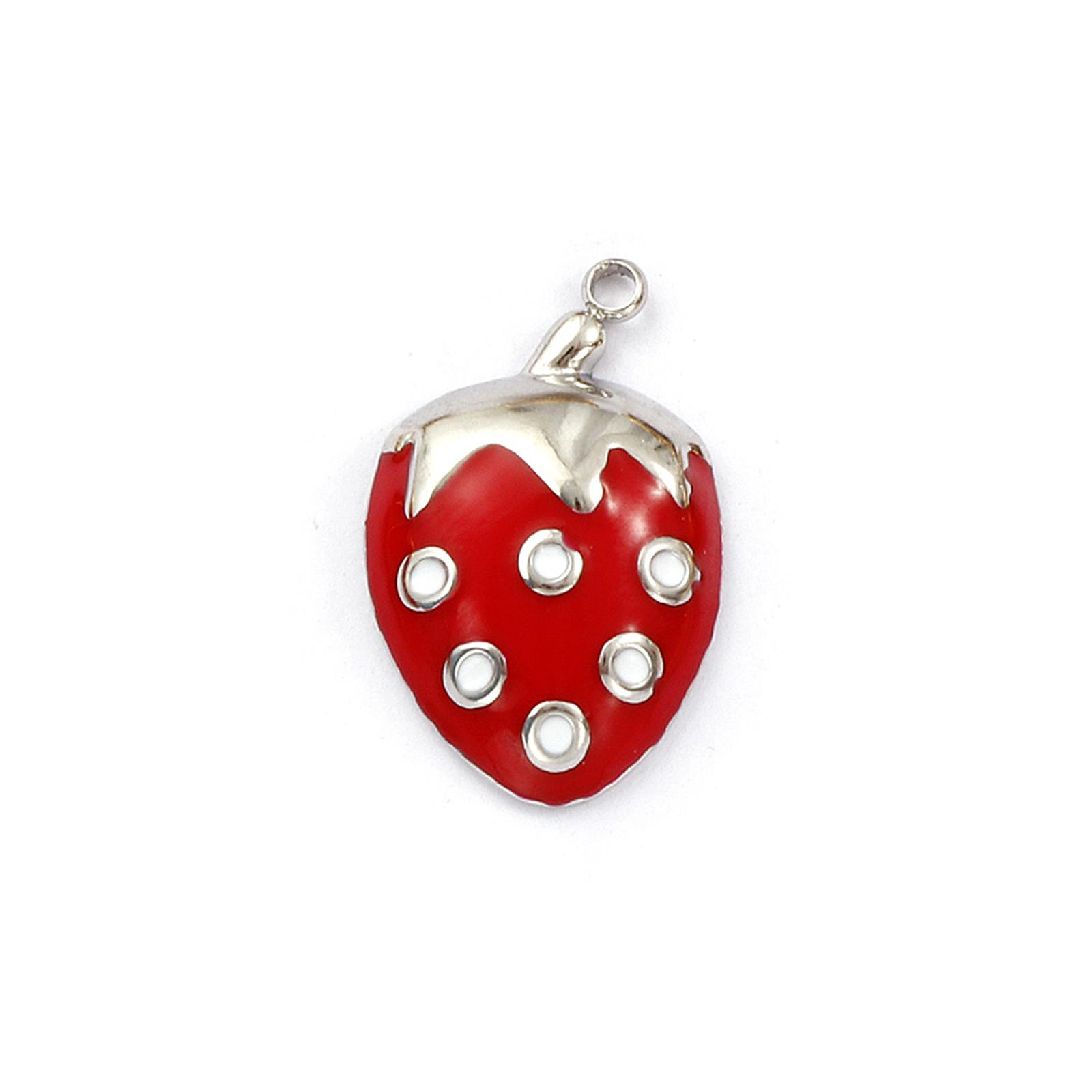 

1 Piece 304 Stainless Steel Charms Multicolor Enamel Leaf Flower Strawberry Coconut Tree Heart Pendant For DIY Necklace Making