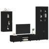 FLORIN 3 Piece TV Cabinet Set with Drawers Black Wood Based Material