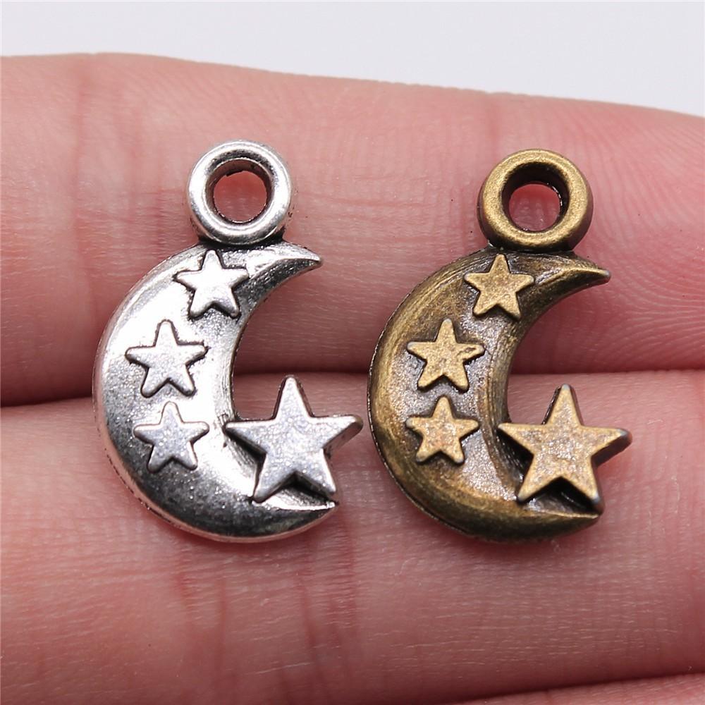Sun And Moon Face Charms Multi Color Alloy Pendants For Celestial Themed Jewelry