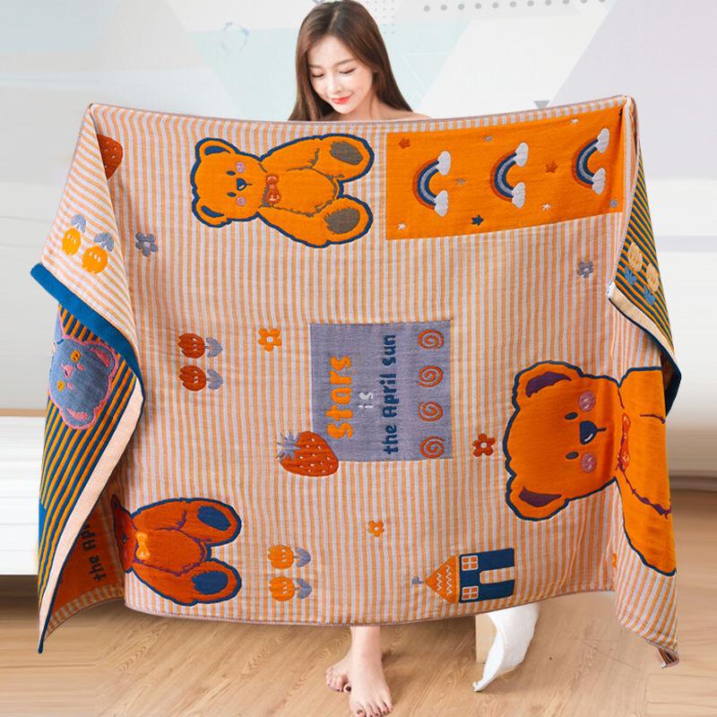 

Мультяшное кошачье банное полотенце 80*160 см Чистый хлопок Впитывающее банное полотенце 5-слойная хлопковая марля Супермягкое Нежное к коже и Комфортное банное полотенце Sweet bear